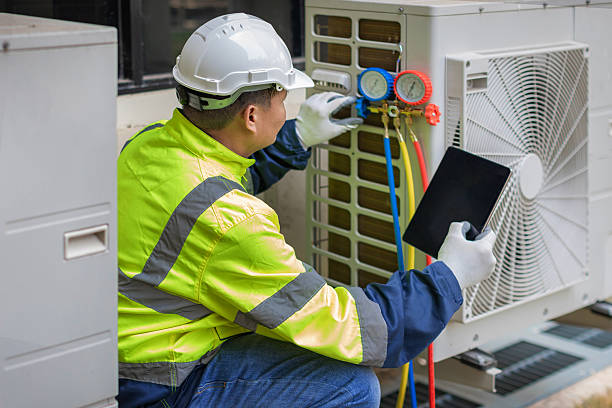 Professional Air Duct Cleaning technician working in Chico, TX